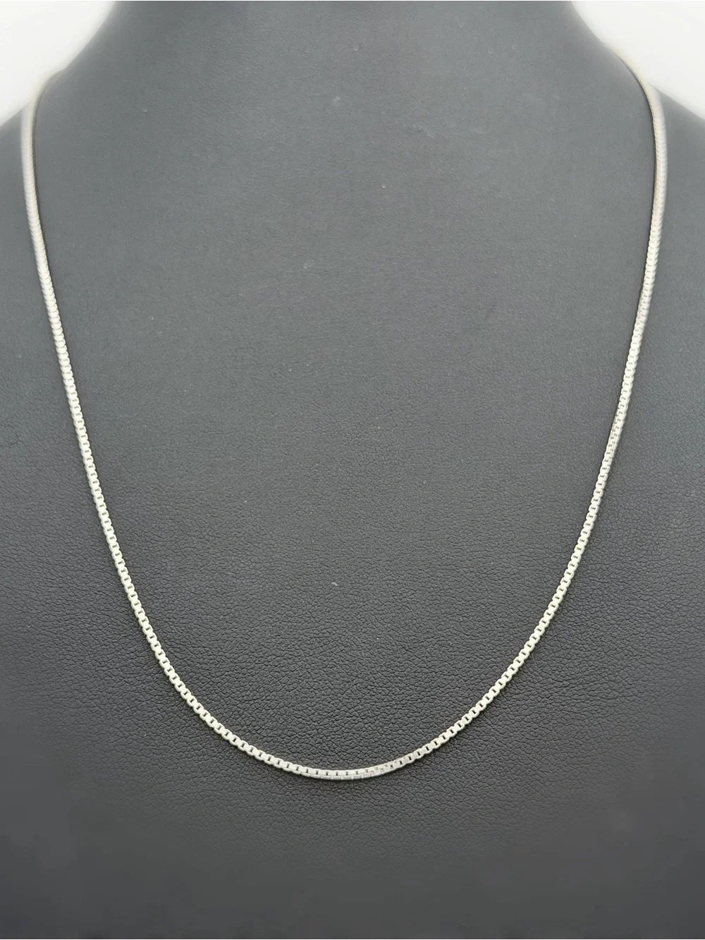 Italy 925 Sterling Silver Solid Box Link Chain Necklace 20” 1mm